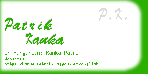 patrik kanka business card